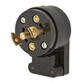 Hubbell Wiring Device-Kellems Locking Devices, Midget Twist-Lock®, Industrial, Male Plug, 15A 125/250V AC, 3-Pole 3-Wire Non Grounding, NEMA ML-3P, Screw Terminal, Black, Angled. HBL7432